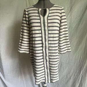 Gray and cream striped dress